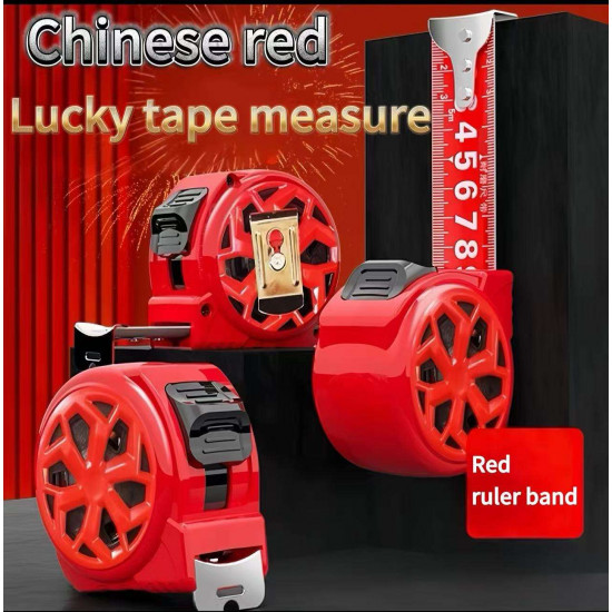 Steel Self-winding Brake Measuring Tape 5m 7.5m 10m 3m Lengths Red Color Wear-Resistant High Precision
